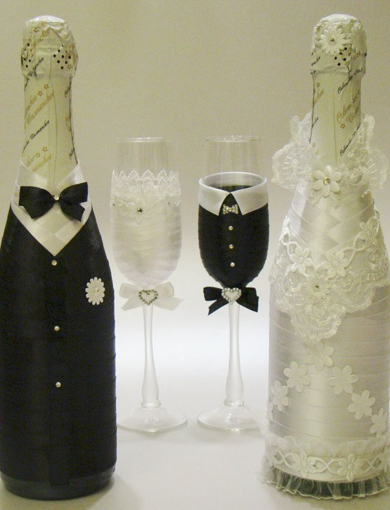 Свадебные набор Шампанское и бокалы